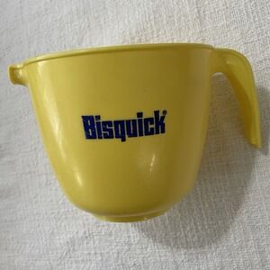 Vintage Bisquick Yellow Plastic Measuring/Mixing Bowl w/ Pour Spout Advertising